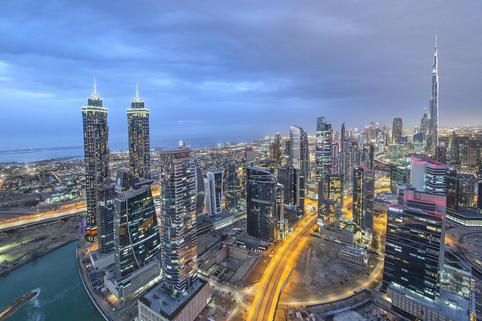 Dubai city view at night