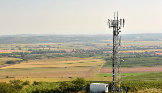Telecoms mast in countryside